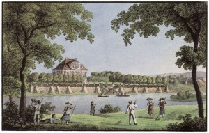 Elbseite Schloss Übigau 1850, Johann Carl August Richter - 5000 Historische Stadtansichten aus Deutschland. The Yorck Project GmbH